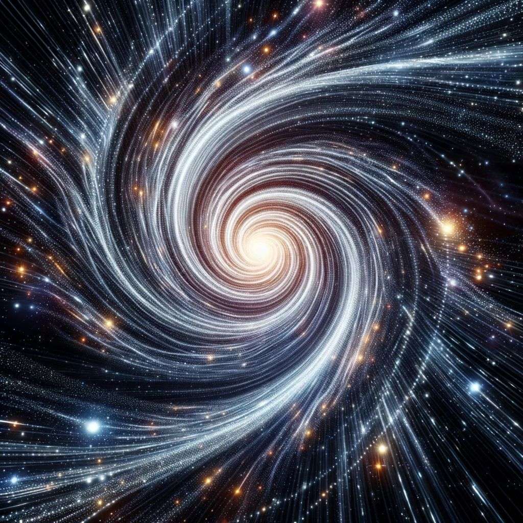 the discovery of gravity composed of billions of stars, digital art